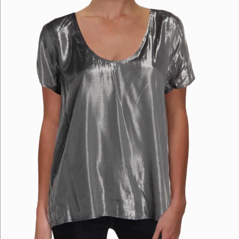 VELVET BY GRAHAM AND SPENCER Metallic Woven Top